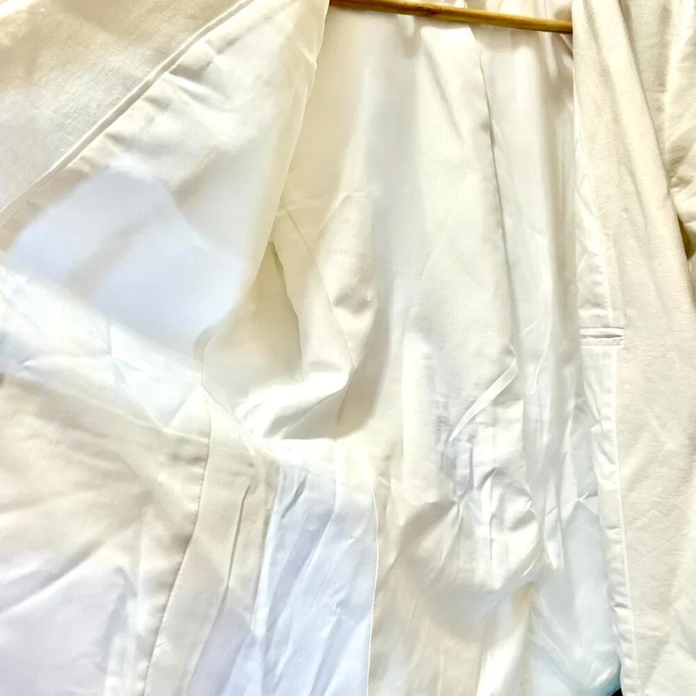 J. Crew white linen one-button blazer Size 6 - Picture 7 of 8